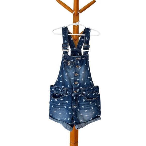 l.e.i. Other - Girls Butterfly Denim Shortalls Size L 10/12